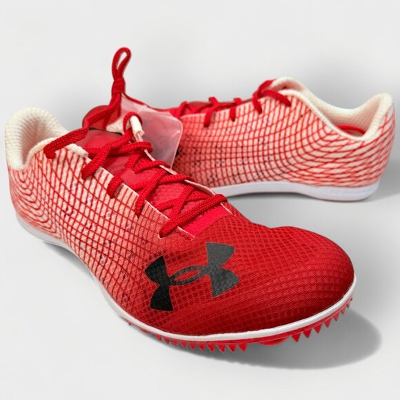 Under Armour Kick Distance 3 Track Spikes White/Beta Red Men’s 10.0 main image 4